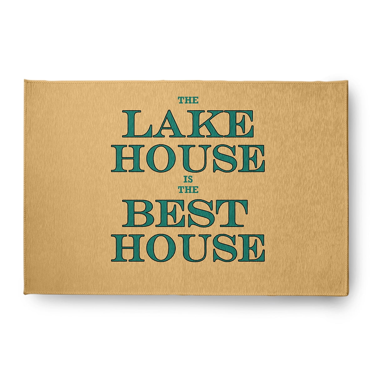 4' x 6' Simply Daisy Lake House Best House Beach Style Chenille Area Rug, Kelly Green