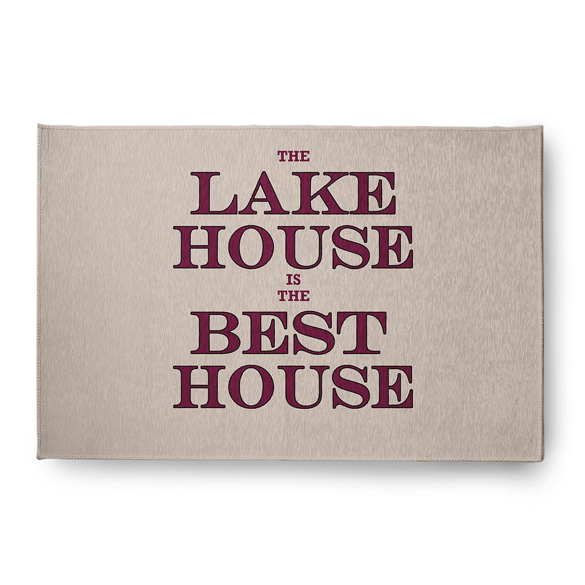 4' x 6' Simply Daisy Lake House Best House Beach Style Chenille Area Rug, Maroon Red