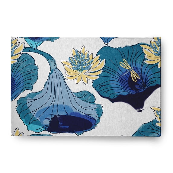 4' x 6' Simply Daisy Lotokoi Oriental Chenille Area Rug, Blue