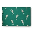 thumbnail image 1 of 4' x 6' Simply Daisy Sea Horses Beach Style Chenille Area Rug, Kelly Green, 1 of 4