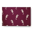 thumbnail image 1 of 4' x 6' Simply Daisy Sea Horses Beach Style Chenille Area Rug, Maroon Red, 1 of 5