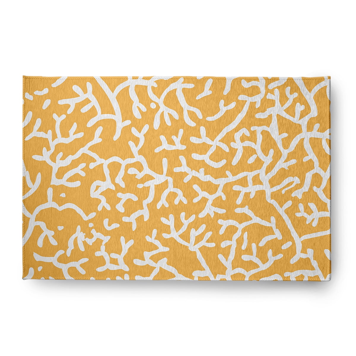 4' x 6' Simply Daisy Seaweed Beach Style Chenille Area Rug, Egg Yolk Yellow