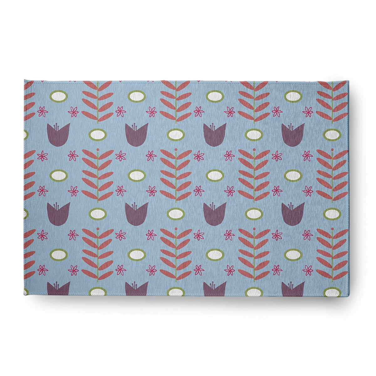 4' x 6' Simply Daisy Spring Garden Scandinavian Chenille Area Rug, Lighter than Air Blue