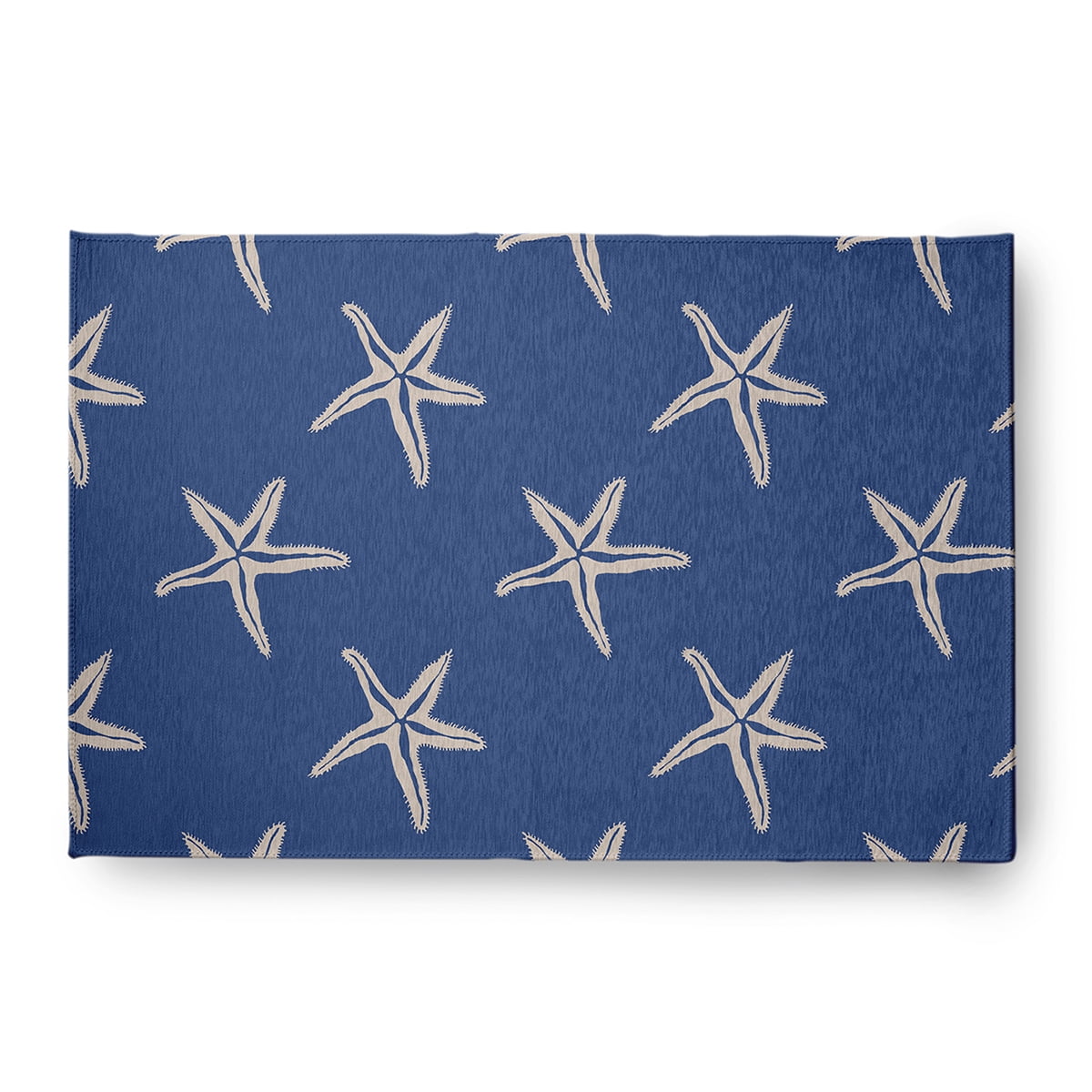 4' x 6' Simply Daisy Starfish Beach Style Chenille Area Rug, Nautical Navy