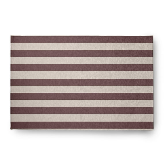 4' x 6' Simply Daisy Stripes Americana Chenille Area Rug, Red