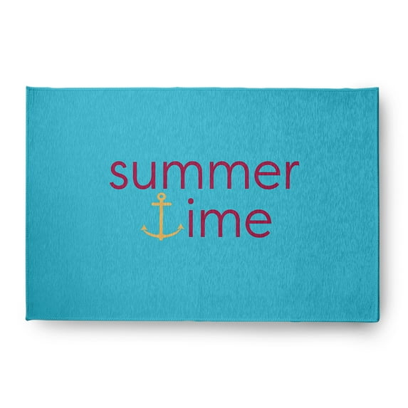 4' x 6' Simply Daisy Summer Time Anchored Beach Style Chenille Area Rug, Lipstick Pink