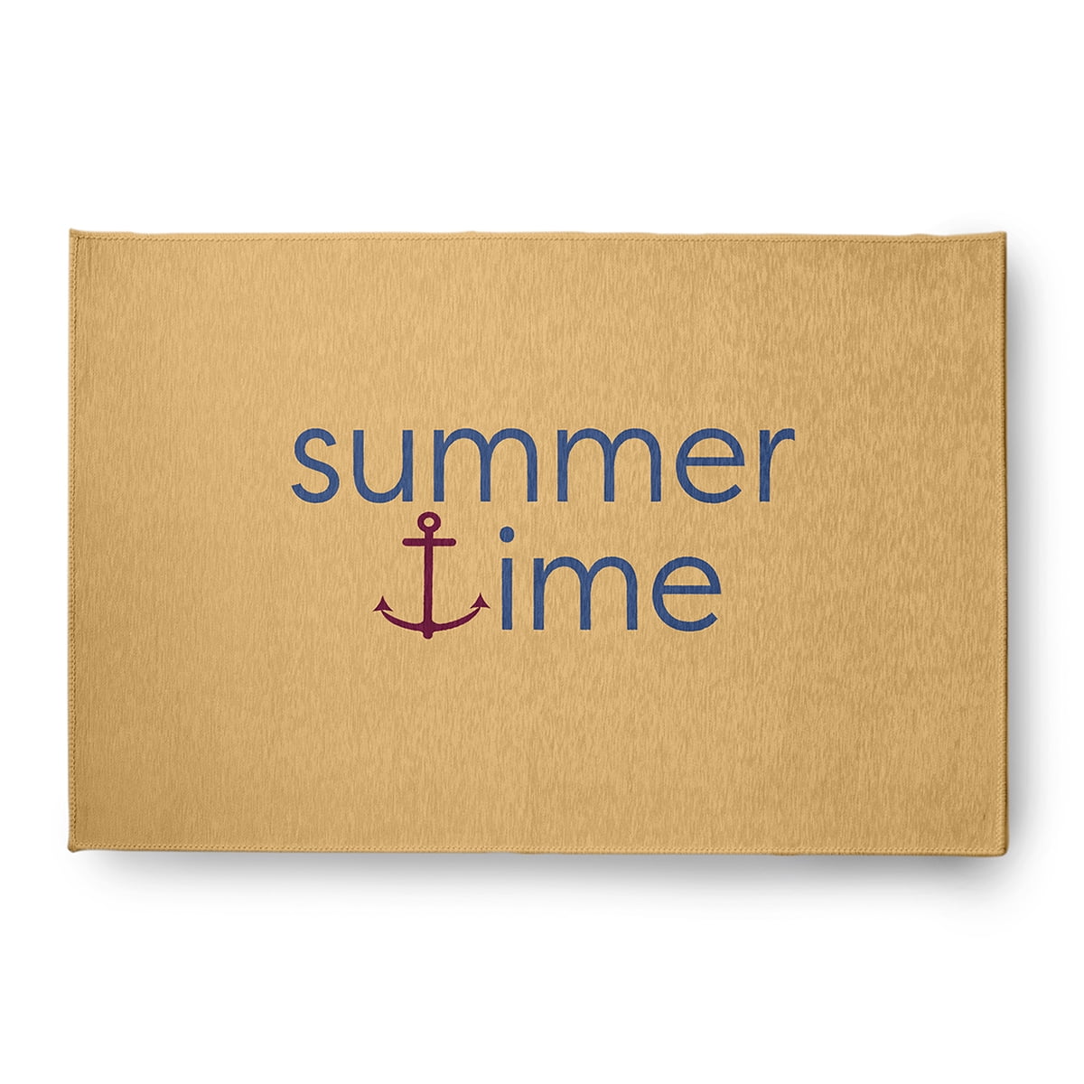 4' x 6' Simply Daisy Summer Time Anchored Beach Style Chenille Area Rug, Nautical Navy