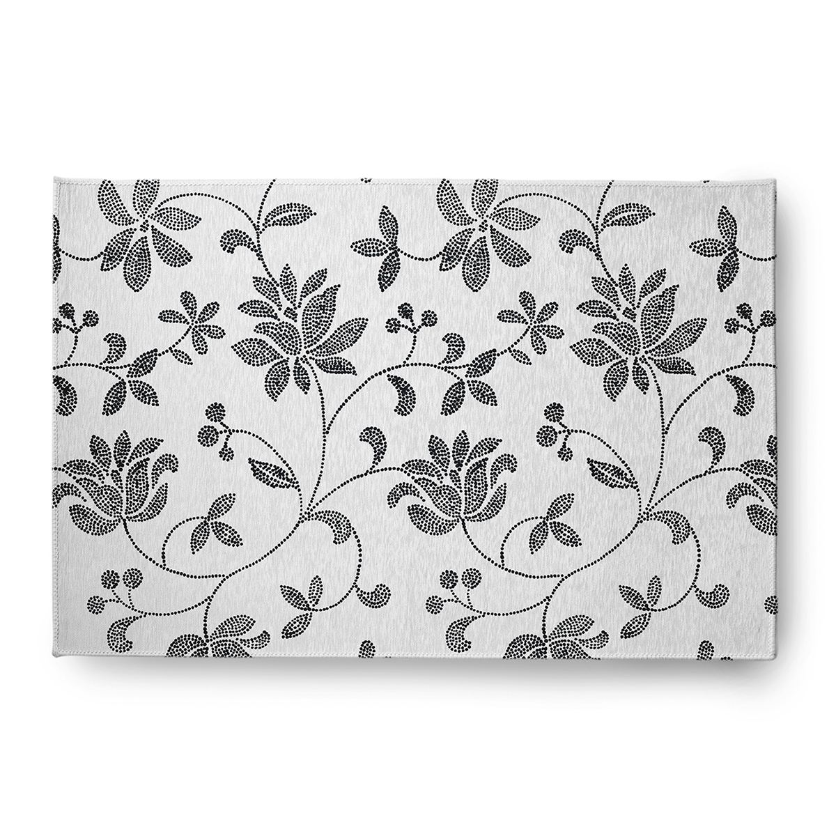 4' x 6' Simply Daisy Traditional Floral French Country Chenille Area Rug, Black