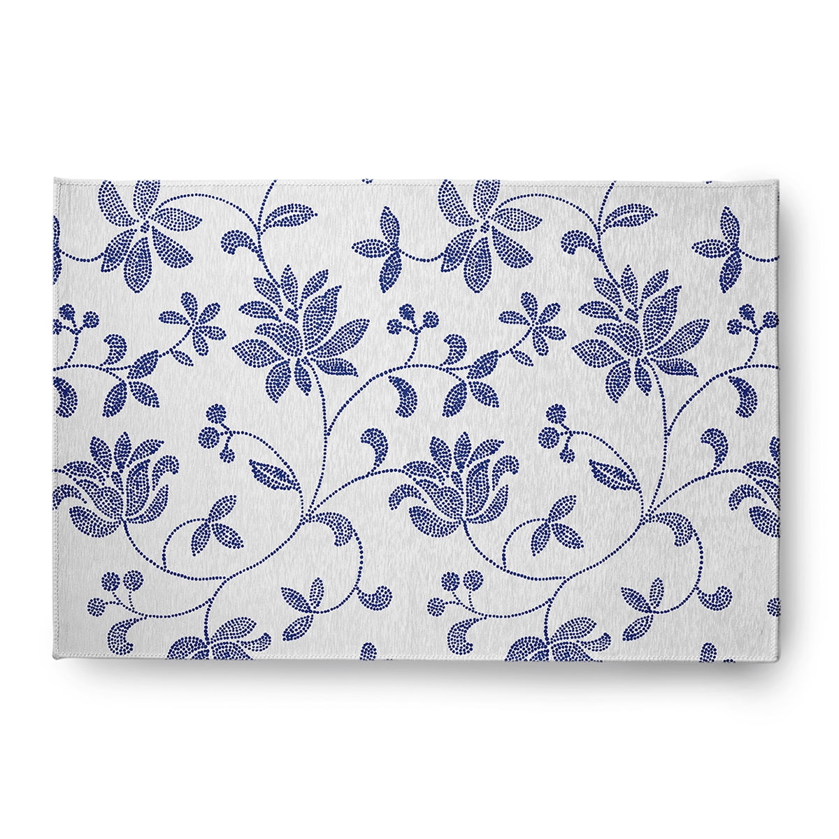 4' x 6' Simply Daisy Traditional Floral French Country Chenille Area Rug, Porcelain Blue