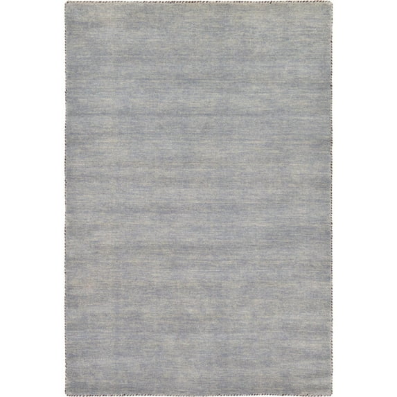 4' x 6' Solid Gray Rectangular Wool Area Throw Rug