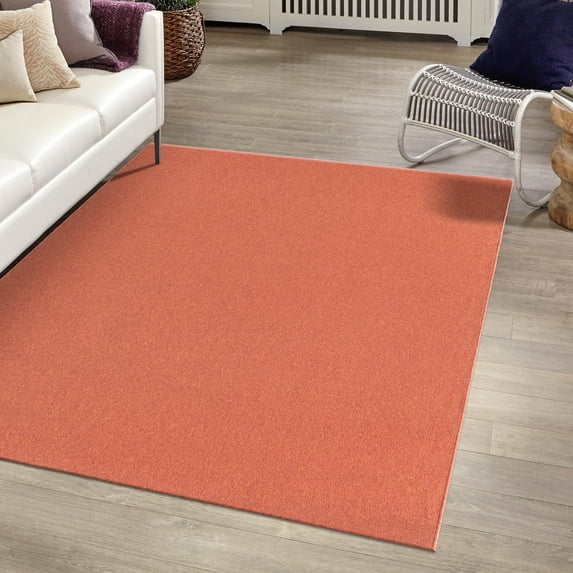 Unique Loom Everyday Solid Collection Area Rug - Mono (4' x 6' Rectangle Terracotta)