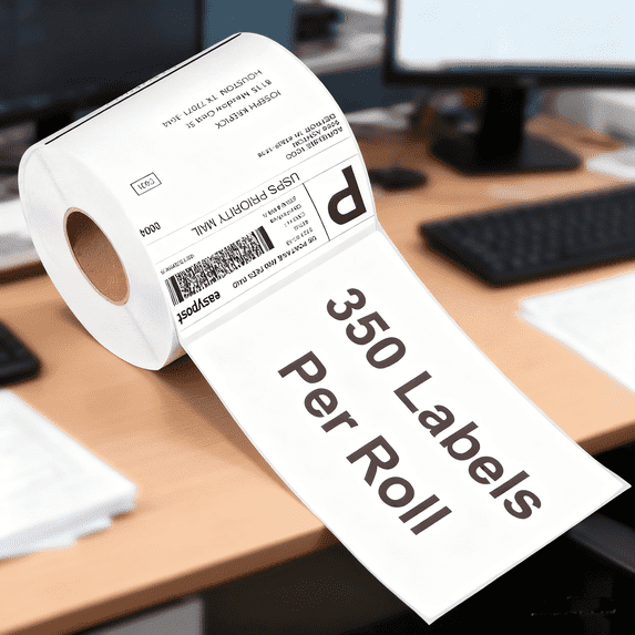 350 Pack 4x6inch Thermal Shipping Labels, Strong Adhesive Barcode Labels for Shipping, Compatible with Zebra ZP450 ZP500 ZP505 Printers
