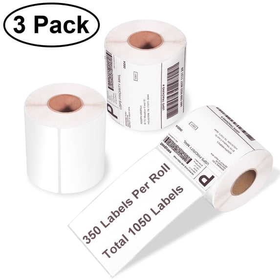 4" x 6" Thermal Shipping Labels, 350 Labels/Roll, Compatible with Zebra 2844 ZP-450 ZP-500 ZP-505 Printers, Perfect for Postage and Address Labels