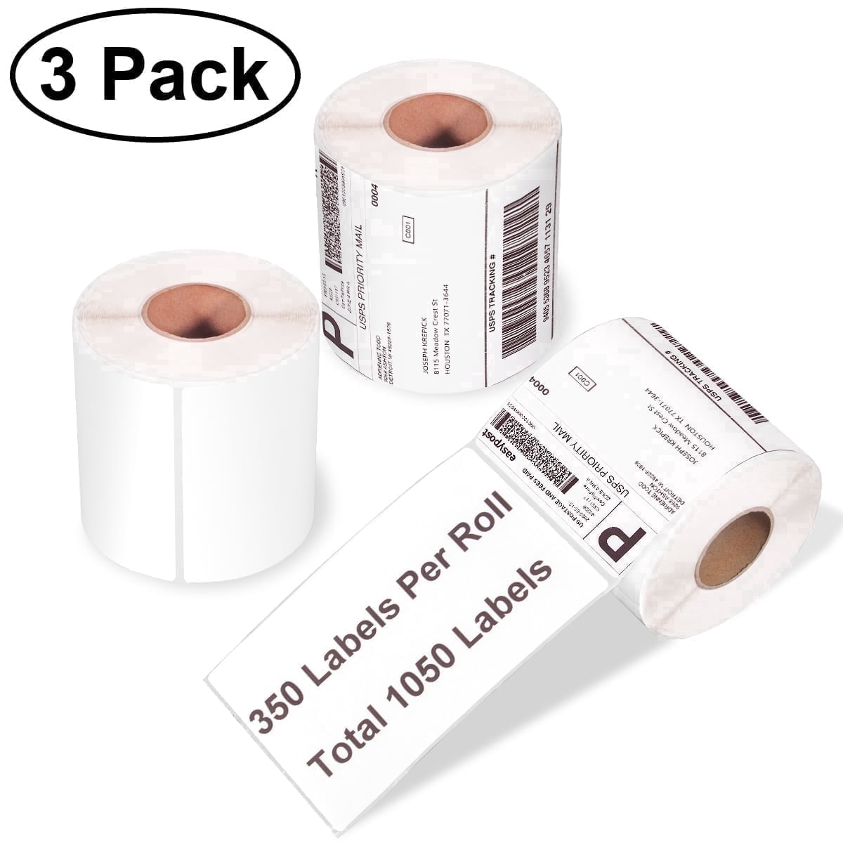 1050(3 x 350 Pack) 4x6inch Thermal Shipping Labels, Strong
