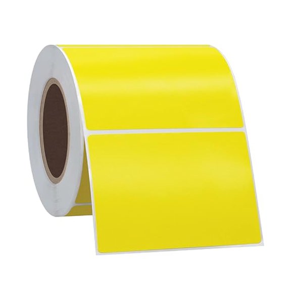 PSBM Thermal Transfer Label Yellow Stickers, 300 Rolls 4 x 6 Inch, 3" Core, 1000 Labels/Roll, Self-Adhesive Shipping/Address Barcode Label, Compatible with Zebra, Sato & Datamax