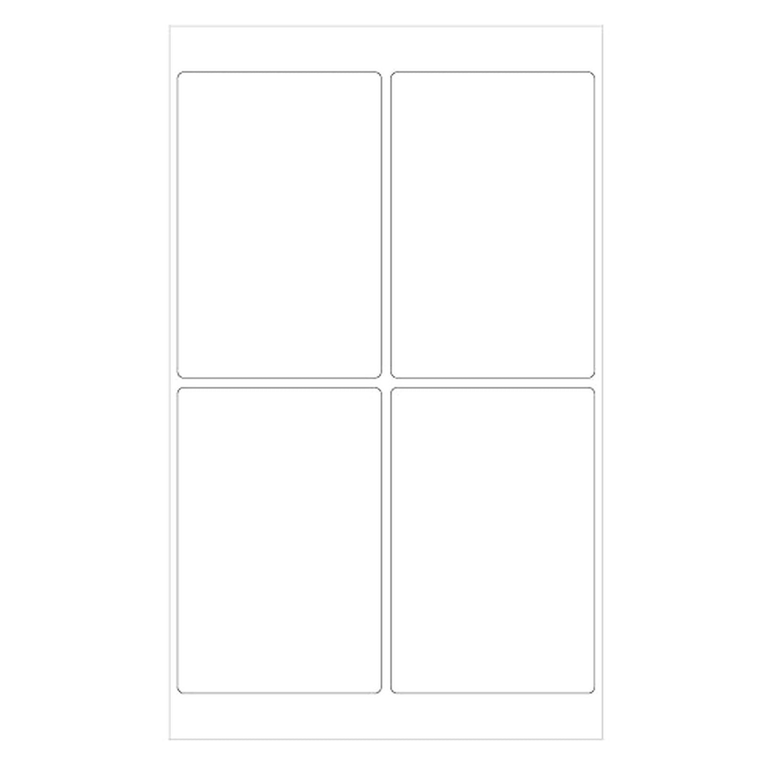 4' x 6' White Shipping Address Labels, for Laser & Inkjet Printers, Permanent Adhesive, 8 1/2' x 11' Sheet, 4 Labels Per Sheet, 100 Sheets