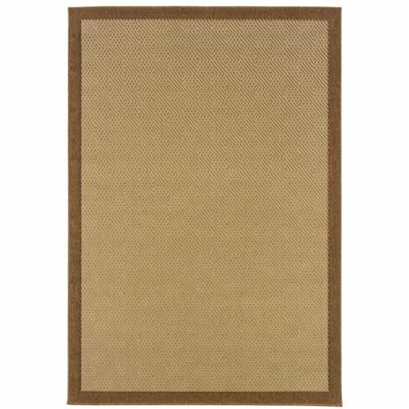 4 x 6 ft. Beige & Brown Plain Indoor & Outdoor Area Rug