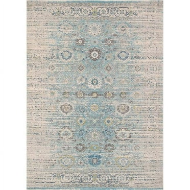 4 x 6 ft. Chelsea Design Machine Made & Power Loom Rug, Seafoam & Ivory
