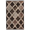 thumbnail image 1 of 4 x 6 ft. Chocolate Quatrefoil Power Loom Distressed Stain Resistant Rectangle Area Rug, 1 of 1