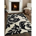 thumbnail image 1 of 4 x 6 ft. Floral Hand Tufted Wool Area Rug, Cream & Black, 1 of 1