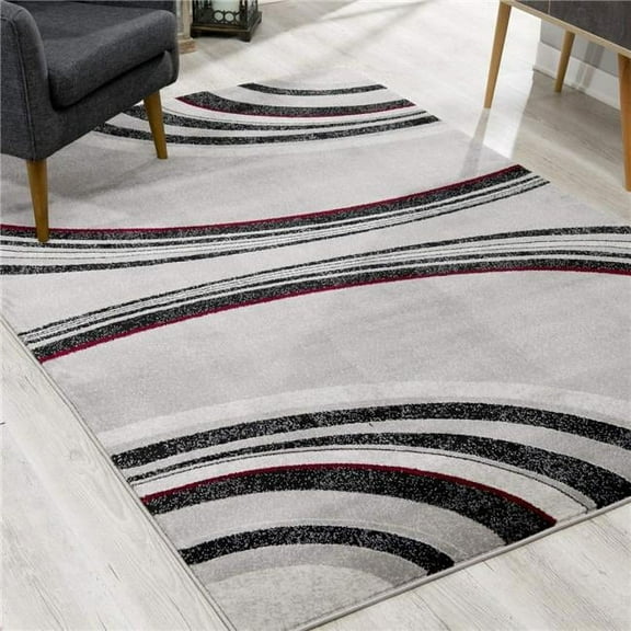 4 x 6 ft. Gray Modern Geometric Area Rug - Gray - 4' x 6'