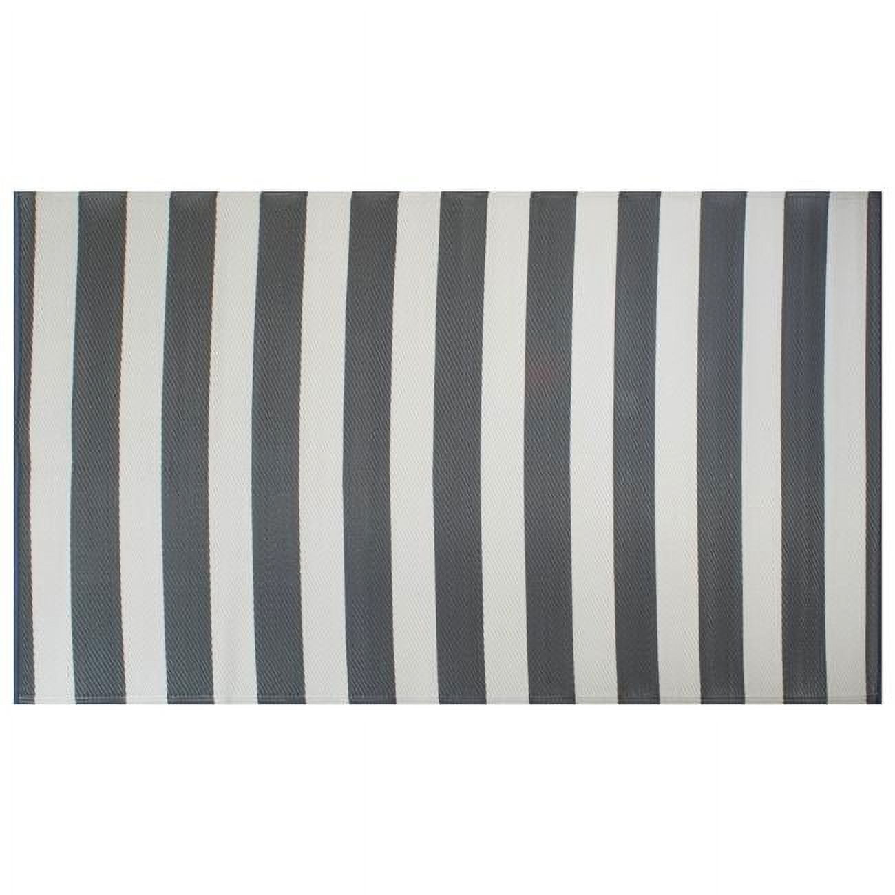 4 x 6 ft. Grey & White Stripe Outdoor Rug