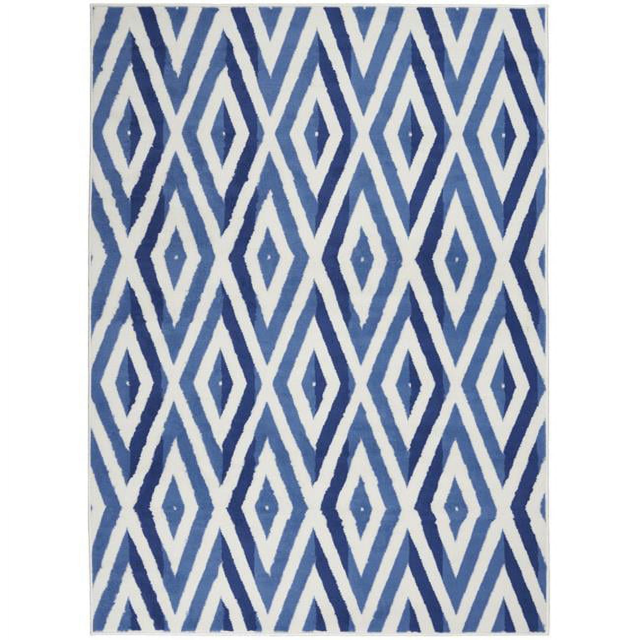 4 x 6 ft. Ivory & Blue Diamond Area Rug