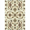 thumbnail image 1 of 4 x 6 ft. Ivory Green Blue Red Salmon & Yellow Floral Power Loom Stain Resistant Rectangle Area Rug, 1 of 1