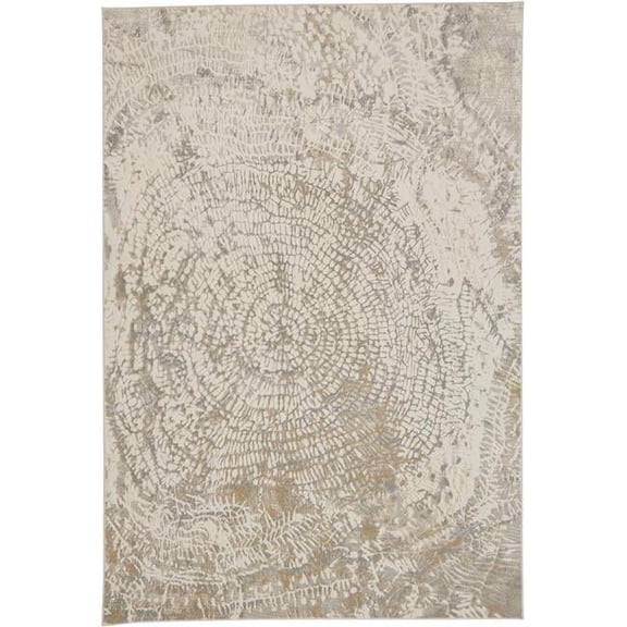 4 x 6 ft. Ivory Tan & Gray Abstract Rectangle Area Rug - Ivory Tan and Gray - 4 x 6 ft.
