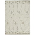 thumbnail image 1 of 4 x 6 ft. Ivory Tan & Silver Wool Geometric Hand Tufted Handmade Stain Resistant Rectangle Area Rug, 1 of 1
