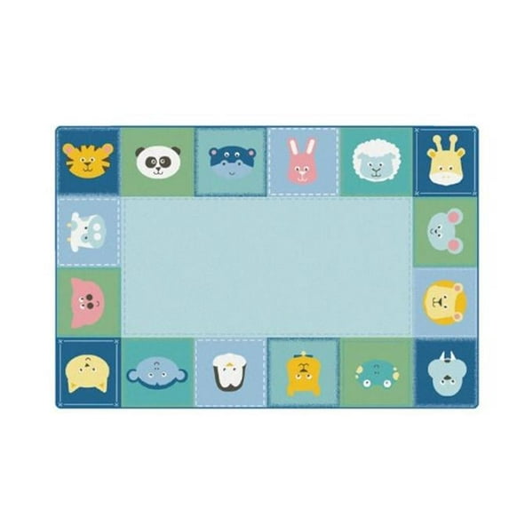 4 x 6 ft. Kidsoft Baby Animals Border Rug - Primary, Rectangle