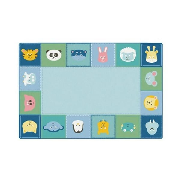 4 x 6 ft. Kidsoft Baby Animals Border Rug - Primary, Rectangle