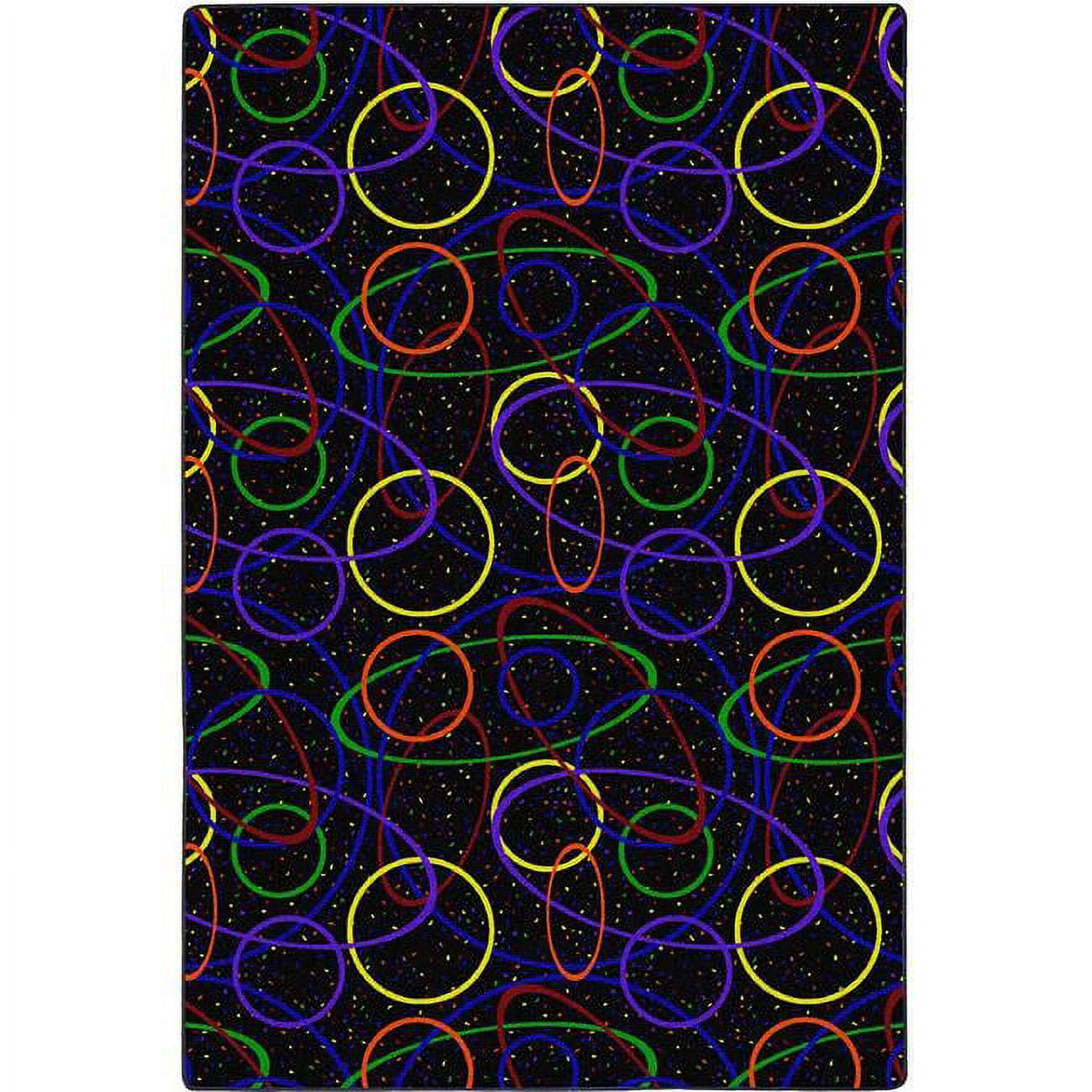 Neon Glow Black Synthetic 4' x 6' Tufted Gaming Area Rug