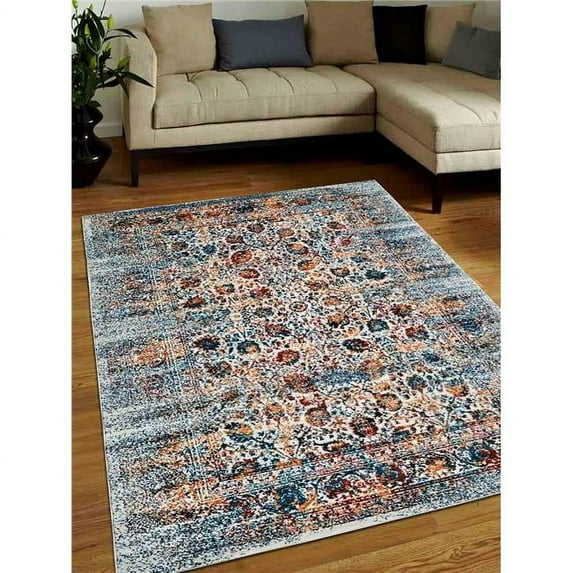 4 x 6 ft. Machine Woven Heatset Polypropylene Oriental Rectangle Area Rug, Ivory