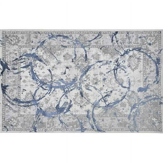 4 x 6 ft. Navy Blue Abstract Rectangle Area Rug