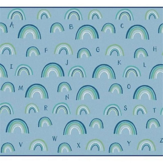 4 x 6 ft. Rectangle Kidsoft Rainbows Literacy - Blue