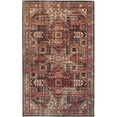 thumbnail image 1 of 4 x 6 ft. Red Tan & Black Abstract Power Loom Distressed Stain Resistant Rectangle Area Rug - Red Tan and Black - 4 x 6 ft., 1 of 1