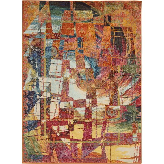 4' X 6' Atlantic Abstract Power Loom Non Skid Area Rug 4' X 6' Atlantic Abstract Power Loom Non Skid Area Rug