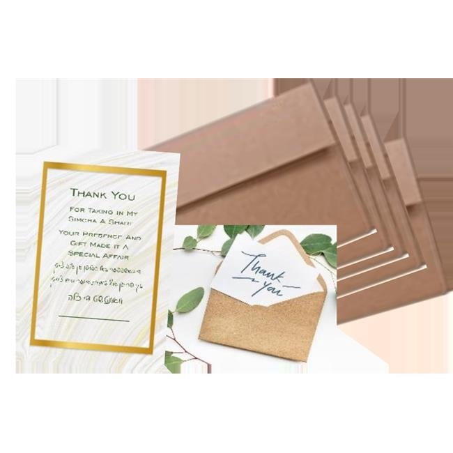 4 x 6 in. 5-Kallah & Tenoyim Thank You Cards & Envelopes