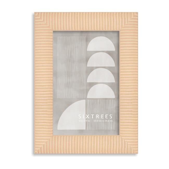 4 x 6 in. Butler Natural Wood & Gold Ridges Wood Picture Frame ...