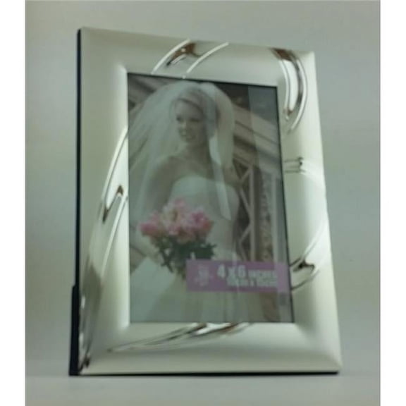 4 x 6 in. Valentina Photo Frame, Satin SP with Silver