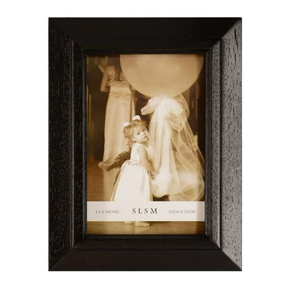 4 x 6 in. Wood Frame & Narrow Border, Black