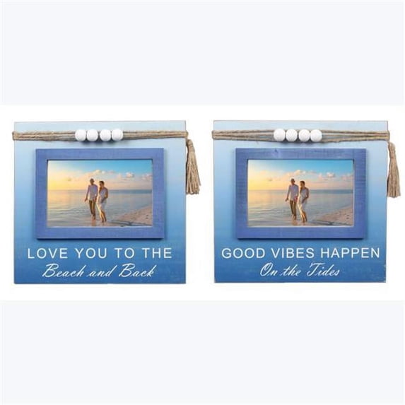 4 x 6 in. Wood Nautical Picture Frame TableTop Sign, 2 Assorted Color