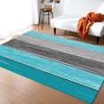 thumbnail image 1 of 4 x 6ft Barn Wood Board Gray Area Rug, Teal Grey Gradient Stripes Living Room Rug, Indoor Non-Slip Rugs For Room Sofa Living Room Mat Bedroom Home Decor Floor Mats, 1 of 6