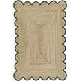 thumbnail image 1 of 4 x 7 Feet ( 120 cm x 210 cm ) Natural Jute with Green Scalloped Area Rugs , Home Decor Rugs, 1 of 4