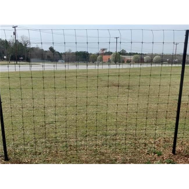 Black Coated Galvanized Steel 4' x 70' Fixed Knot Fence Kit