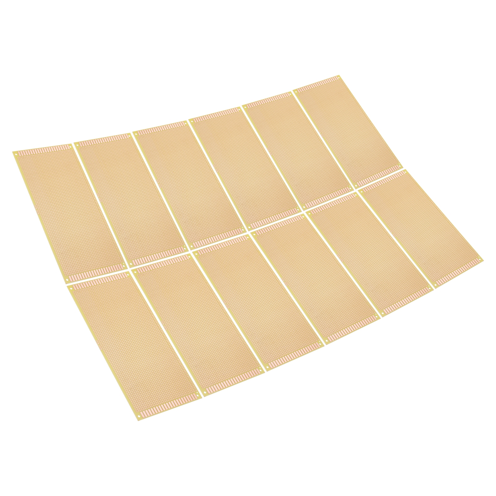 4" x 8.7" PCB Board Circuit, 12 Pcs Single Sided Prototype Solder Boards for Soldering and Electronic Project Circuit Boards Solderable Breadboard, Yellow