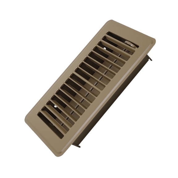 4" x 8" Floor Register - Heavy Duty Steel Walkable Floor Vents - Easy Adjust Air Supply Lever - Vent Covers for Home (Brown)
