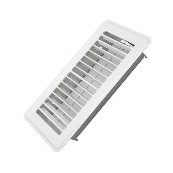 4" x 8" Floor Register - Heavy Duty Steel Walkable Floor Vents - Easy Adjust Air Supply Lever - Vent Covers for Home (White)