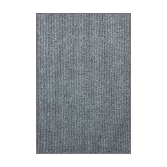 Koeckritz Rugs Wassaw Sky Gray Ribbed Indoor/Outdoor Area Rug 4' x 8'
